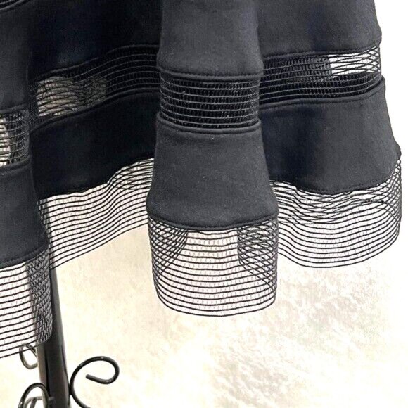 TADASHI SHOJI Dress Mesh Stripe Illusion Womens M Dark Romantic City Wit… - Picture 10 of 14